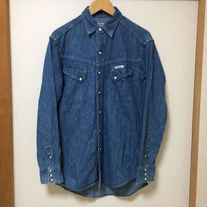 送料込 日本製 HYSTERIC GLAMOUR デニムシャツ メンズLほど USED ヒステリックグラマー 長袖 アメカジ 古着 made in japan