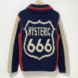 00s 90s HYSTERIC GLAMOUR カウチン ニット ジャケット チェッカー Fサイズ ヒステリックグラマー カーディガン VINTAGE archive 4070438