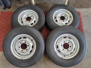 外F6262■195/80R14 106/104N LT　4本価格　TOYO V-02e　TOPY　送料無料 夏 ’18年 7.5分山 14×5J +43 6穴 PCD139.7 ハブ径100㎜