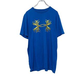 UNDER ARMOUR プリントTシャツ M ブルー アンダーアーマー スポーツ 古着卸 アメリカ仕入 a506-6061