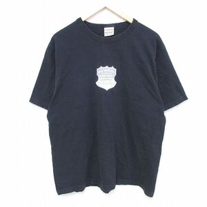 L/古着 リーバイス Levis 半袖 ブランド Tシャツ メンズ ビッグロゴ コットン クルーネック 黒 ブラック 24may07 中古