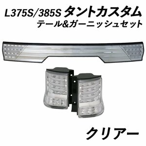 新品 L375S 385S タントカスタム ファイバーフルLEDテールV3＆ガーニッシュセット　流れるウインカー クリスタルアイ クリアータイプ