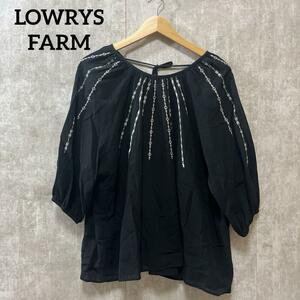 LOWRYS FARM ローリーズファーム シシュウボイルブラウス　ブラック