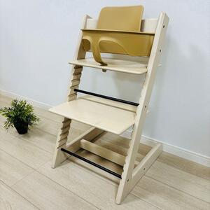 お22 STOKKE ストッケ トリップトラップ シリアルナンバー4 ベビーセット付き ホワイトウォッシュ SN.4