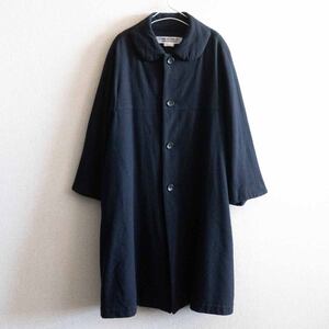 【美品】COMME des GARCONS 【丸襟 ウール コート】XS コムコム コムデギャルソン ネイビー 25010354