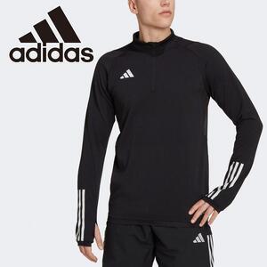 ★アディダス ADIDAS 新品 メンズ 高品質 ストレッチ 速乾 ハーフジップ 長袖 シャツ 黒 [HK7644-2XLT] 二 壱★QWER