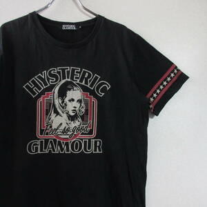 ○良品 HYSTERIC GLAMOUR ヒステリックグラマー◆Tシャツ カットソー 日本製 0221CT08◆メンズ ブラック Mサイズ