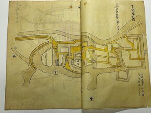 ・江戸 絵図 地図 城 城郭「主図合結記,下総国古河,下総国壬生,下野国宇津宮,下野国烏山 四ヶ国の図有」彩色 肉筆 東京 千葉 茨城