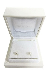 【中古】MIKIMOTO ミキモト アクセサリー レディース ピアス K18 パール 真珠 約7mm