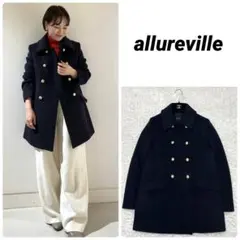 【美品】allureville ショートビーバーオフィサーコート ネイビー 1