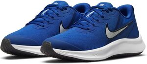 ナイキ 23.5cm スター ランナー 3 GS ブルー ホワイト NIKE STAR RUNNER 3 (GS) キッズ レディース ランニング シューズ 青 白