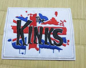 白四角　英国旗◆新品UK英国　ユニオンジャック　キンクス 　 The Kinks　、イギリス　ロックバンド　刺繍ワッペン■洋服・衣類・衣服DIY