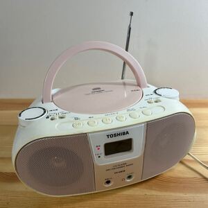 【TOSHIBA CDラジカセ】CUTEBEAT TY-CR10 CDラジオ 東芝 AM FM CDプレーヤー ラジオ 2011年製 ピンク 単二電池6個 中古品 現状品