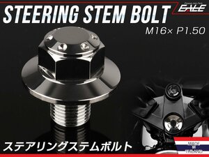 カワサキ ニンジャ Ninja250 Ninja250R ステアリング ステムボルト M16 P1.50 ホールヘッド SUSステンレス シルバー TH0150