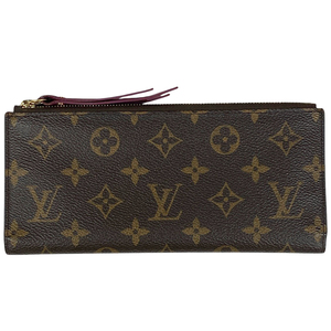 ルイ・ヴィトン Louis Vuitton ポルトフォイユ アデル 二つ折り 長財布 モノグラム ブラウン フューシャ M61269 レディース 【中古】