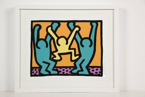 Keith Haring キース・ヘリング Pop Shop I (B)/1987 直筆サイン入り 額装 芸術家 現代アート シルクスクリーン 【模写】限定200部