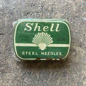 (M)1 未開封 デッドストック Shell 200 EXTRA LOUD STEEL NEEDLES シェル 200本 蓄音機針 SP盤 78回転 ブリキケース