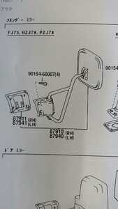 ◎新品ランクル70系フェンダーミラー左右どちらか1個　選択して下さい　　片側分　1個