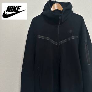 NIKE ナイキ　テックフリース　ジップアップパーカー　Lサイズ　ブラック