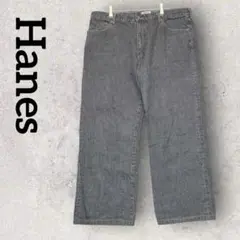 Hanes ヘインズ 大きいサイズ メンズ デニムパンツ ジーンズ Gパン 黒