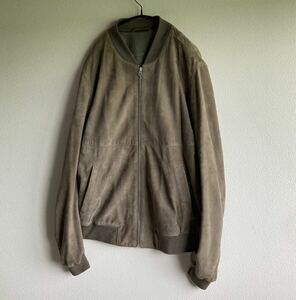 1円スタート! RON HERMAN ロンハーマン RHC Suede Leather Jacket スウェード レザー ジャケット ブルゾン スタジャン MA-1 ゴートレザー 