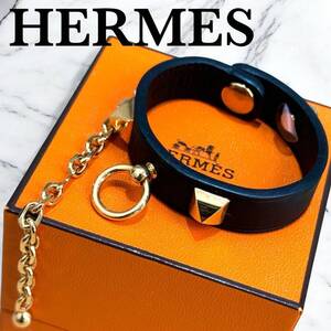 ☆未使用品 シール付☆ HERMES エルメス グローブホルダー リヴァル ヴォースイフト　ブラック ピンクゴールド 黒 キーケース キーホルダー