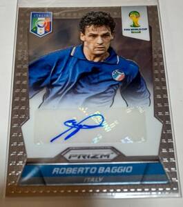 PANINI PRIZM WORLD CUP （ブラジル大会）　ロベルト・バッジョ　直筆サインカード　サッカー イタリア代表　FIFA世界年間最優秀選手