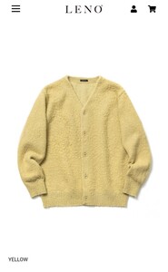 即完売 雑誌掲載 LENO Alpaca Cardigan size 3《リノ》アルパカ カーディガン YELLOW 