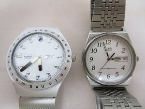 [１円スタート！]☆ジャンク腕時計セット⑧☆SEIKO ALBA + swatch シルバー 腕時計2点セット ④ 331