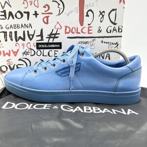 1円 【未使用級 希少色】 DOLCE&GABBANA ドルチェアンドガッバーナ 【圧倒的高級感】 メンズ スニーカー シューズ 靴 水色 袋付き 6 25.0cm