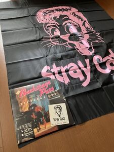 国宝級の１品！★超特大！1984年製 US版「BACKSTAGE PASSＳ」ストレイキャッツ STRAYCATS ブライアンセッツァー タペストリー ロカビリ―