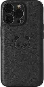 Panda Baby iPhone 14 Pro レザーケース 本革に近い質感 (ブラック)