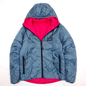 米国製 WILD THINGS PRIMALOFT ワイルドシングス プリマロフト リバーシブル キルティング パーカ グレーxレッド S