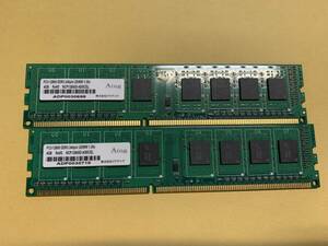 C4★中古品 BIOS確認 デスクトップPC用 メモリー Aing PC3-12800 DDR3 240oin UDIMM 1.35v 4GB×2枚★