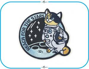 ES20 アップリケ 刺繍 ネコ 宇宙飛行士 猫 ねこ ハンドメイド 材料 素材 手芸 服飾 可愛い デザイン インポート アイロン ワッペン 動物
