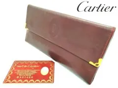 ✨美品 Cartier カルティエ マストライン がま口 三つ折り長財布.