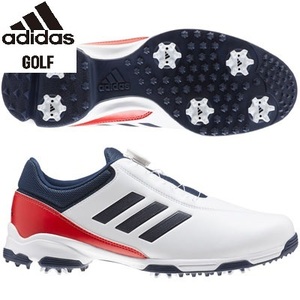 ・スピード発送 adidas Golf(アディダスゴルフ)トラクションライトボア スパイクシューズ EE9200(ホワイト/ネイビー/レッド)２６．０ＣＭ