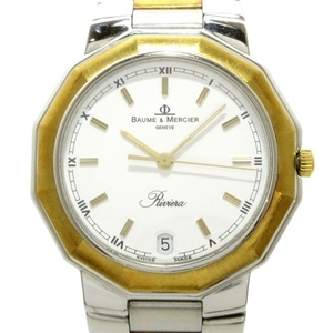 BAUME&MERCIER(ボーム&メルシエ) 腕時計 リヴィエラ 5131.3 メンズ SS×K18YG 白