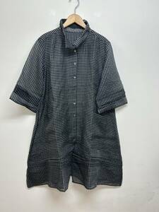 594☆HaaT ISSEY MIYAKE ハート イッセイミヤケ☆Aライン チュニック丈 オーバーブラウス チェック