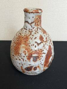 志野焼 陶器製 花器 管理A2572 フラワーベース 花瓶 華道 華展 花展 いけばな 生け花