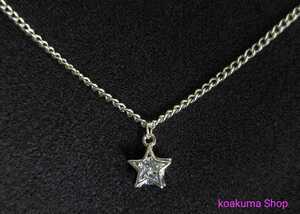 ★ハンドメイド★　オリジナル　喜平　2.5mm　46cm　ネックレス　ジルコニア　星　スター《シルバー》