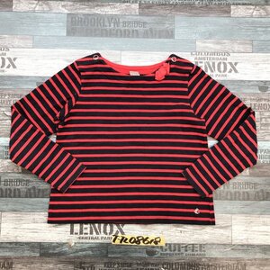 PETIT BATEAU プチバトー キッズ ボーダー スウェット ロンT 12ans/152cm 赤