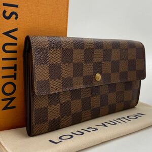 H1573【極美品に近い】LOUIS VUITTON ルイヴィトン ポルトフォイユ　サラ　N61734 ダミエ 二つ折り　長財布 