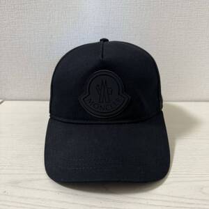 【値下げ】【レア品】【新品同様】モンクレール MONCLER キャップ　ベレット　BERRETTO BASEBALL ブラック　黒　帽子