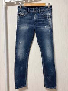 美品☆W32 [DIESEL] 定価52,800 THOMMER JOGG SLIM 009KI ジョグジーンズ インディゴスウェット スリムデニムパンツ 32 ディーゼル