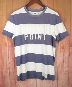 LST10761 RALPH LAUREN ラルフローレン RUGBY ラグビー ボーダー Tシャツ ネイビー系×ホワイト系 S（クリックポスト可）