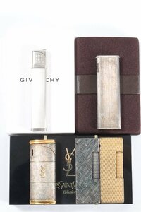 【5点】dunhill ダンヒル/GIVENCHY ジバンシィ/YVES SAINT LAURENT イヴサンローラン ガスライター 喫煙具 喫煙グッズ まとめ売り 2743-TE