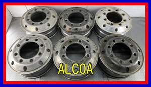 ■中古ホイール■　ALCOA 19.5インチ 6.75J +147 8H 285 32 221 JIS TB トラック ６本 軽量 大型車 アルミ 人気 激安 送料無料 D639