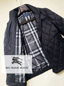 e6【都会的スポーティ】定価10万●超美品BURBERRY LONDON●高級キルティング　ブルゾン　バーバリージャケット　メンズ 三陽商会 M