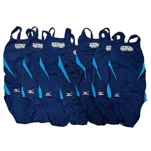 29【整理品リサイクル】MIZUNOセントラルスポーツ専用7枚セット女子競泳水着(120・140)★オープンバック★濃紺ネイビー